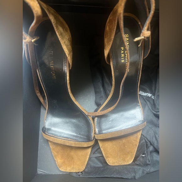 Saint Laurent Opyum Suede Sandals - Picture 1 of 3